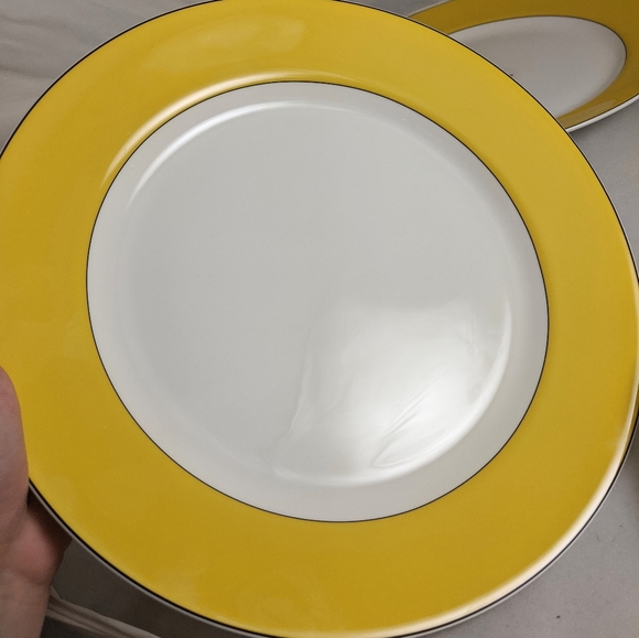 🌻Lenox Kate Spade Rutherford Yellow Dinner Plates - Picture 4 of 6